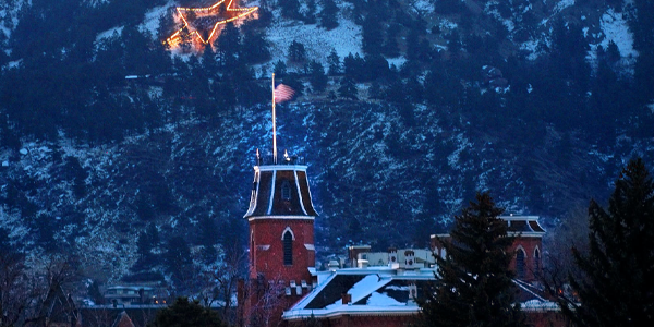 Koenig Building during the holidays