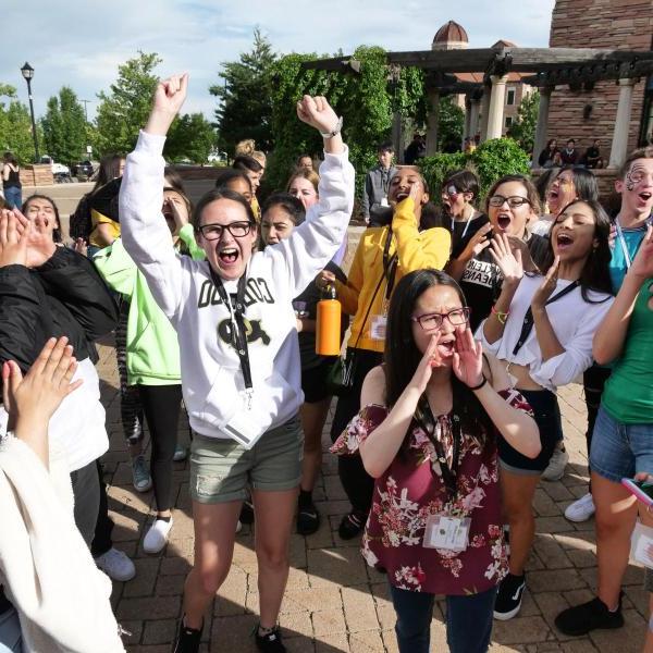 Students celebrating at CU LEAD Alliance event