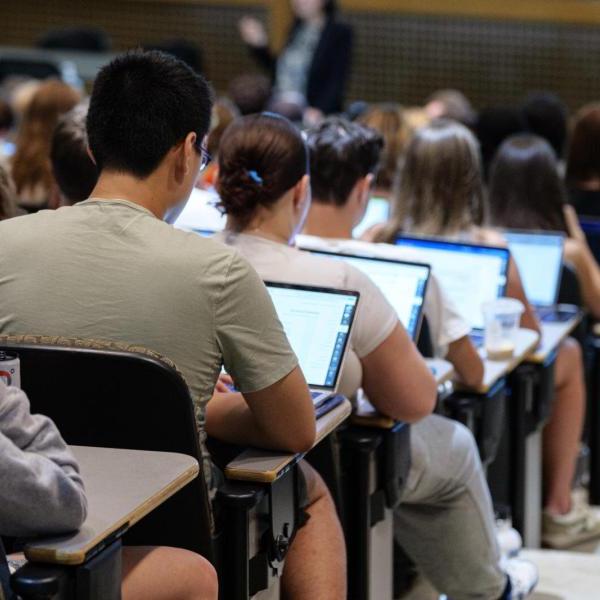 Classroom with students on computers