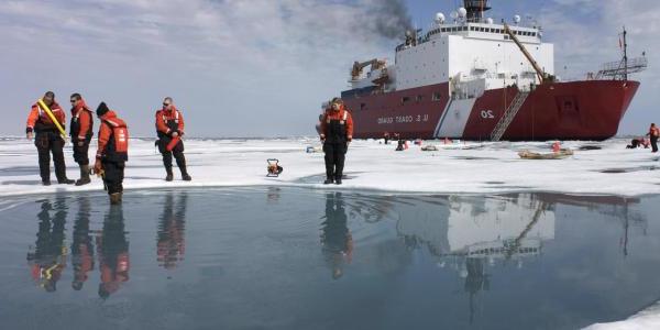 Scientists on an ice sheet