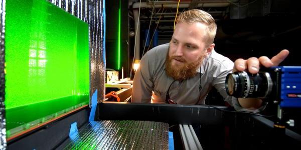 Student in Civil Engineering lab