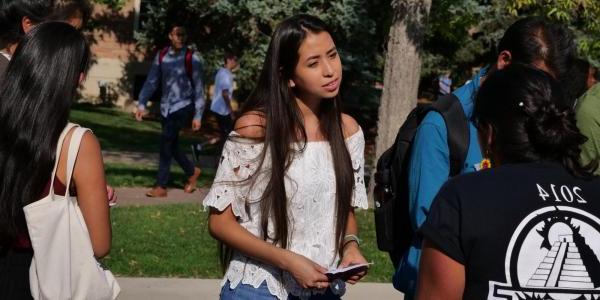 Student on campus